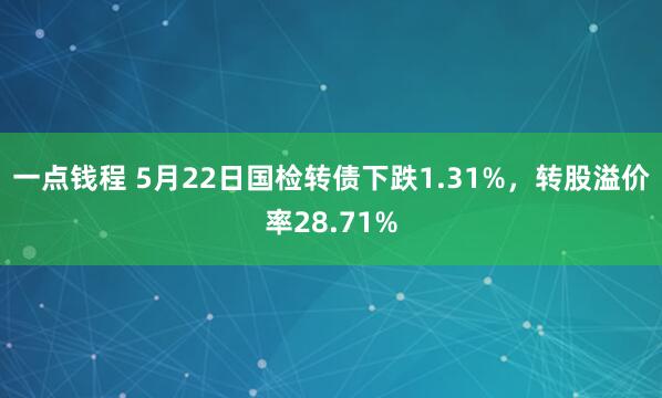 一点钱程 5月22日国检转债下跌1.31%，转股溢价率28.71%