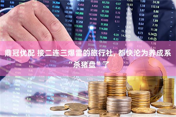 鼎冠优配 接二连三爆雷的旅行社, 都快沦为养成系“杀猪盘”了